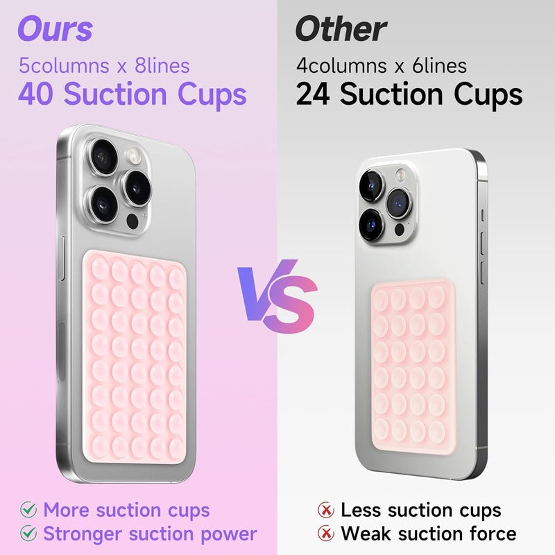 Yojaro Silicone Suction Phone Case Mount, Non Slip Suction Cup Phone Mount, Phone Accessories Holder for Selfies and Videos, Silicon Adhesive Phone Stand Sticky for Cell Phone Light Blue - Image 4